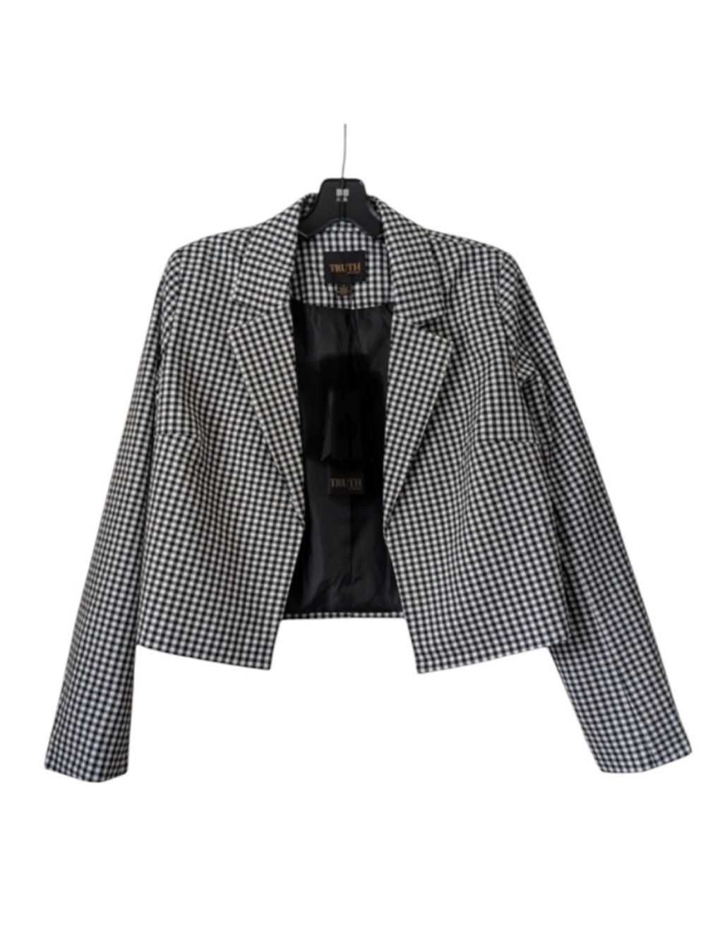 Truth by Republic Gingham Blazer - Black & White Sz 6